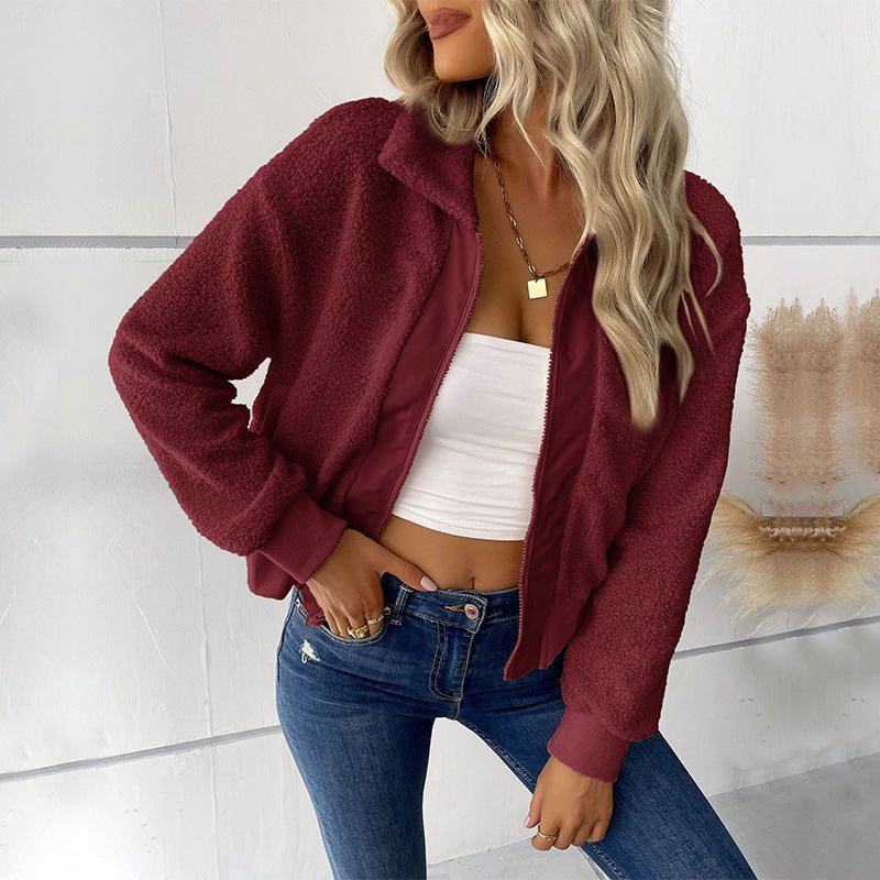 Azalea | Women's Fleece Jacket with Lapel Collar
