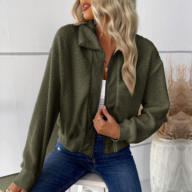 Azalea | Women's Fleece Jacket with Lapel Collar