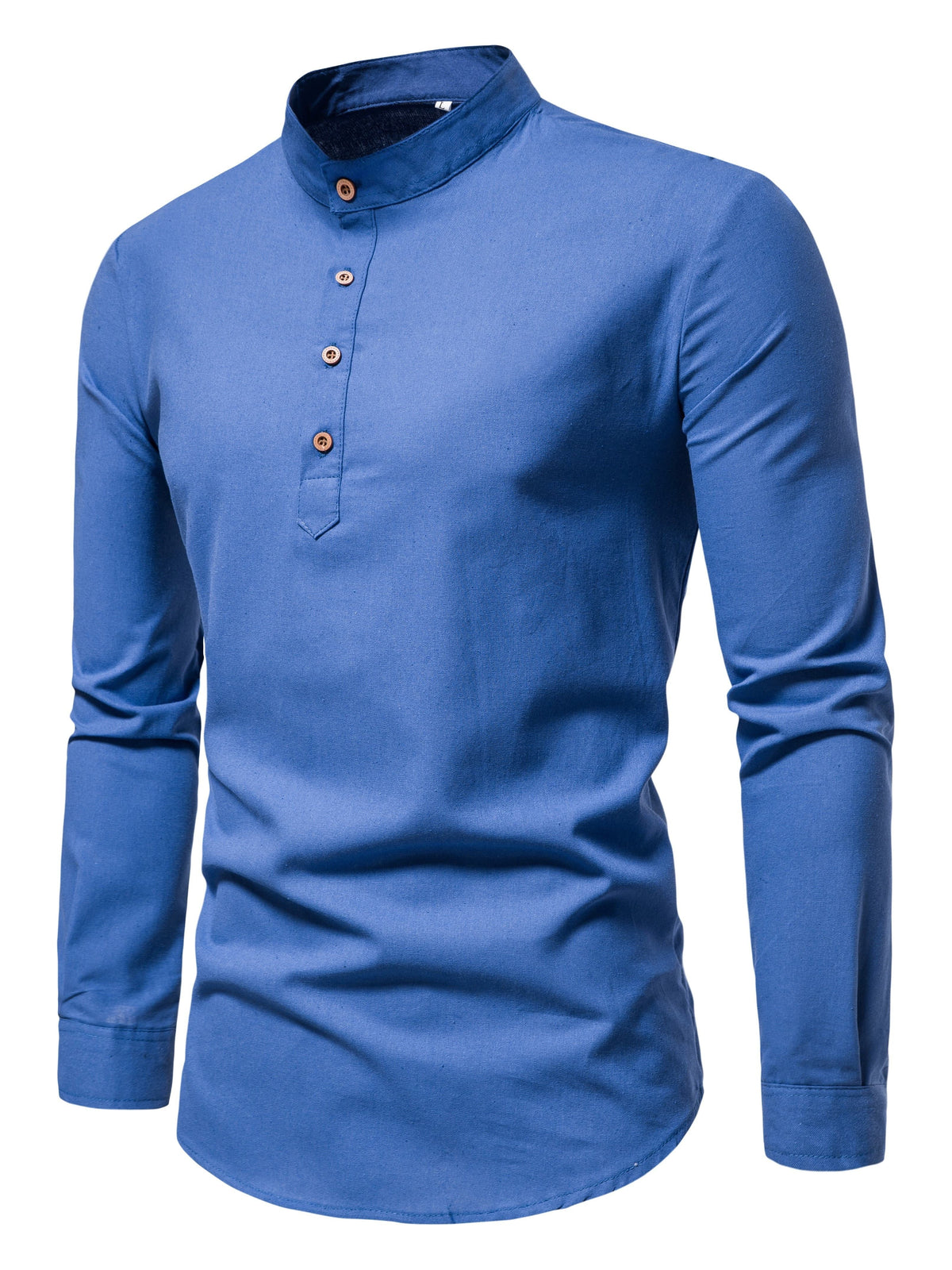 STAND COLLAR COTTON SHIRT FOR MEN