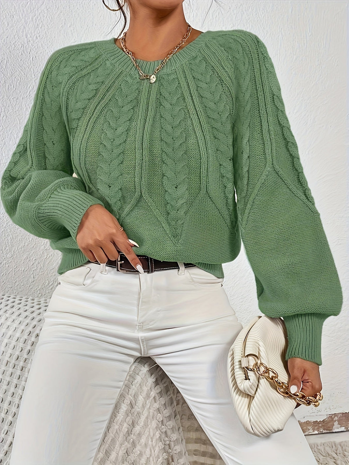 Eleanor | Oversized Cable Knit Sweater