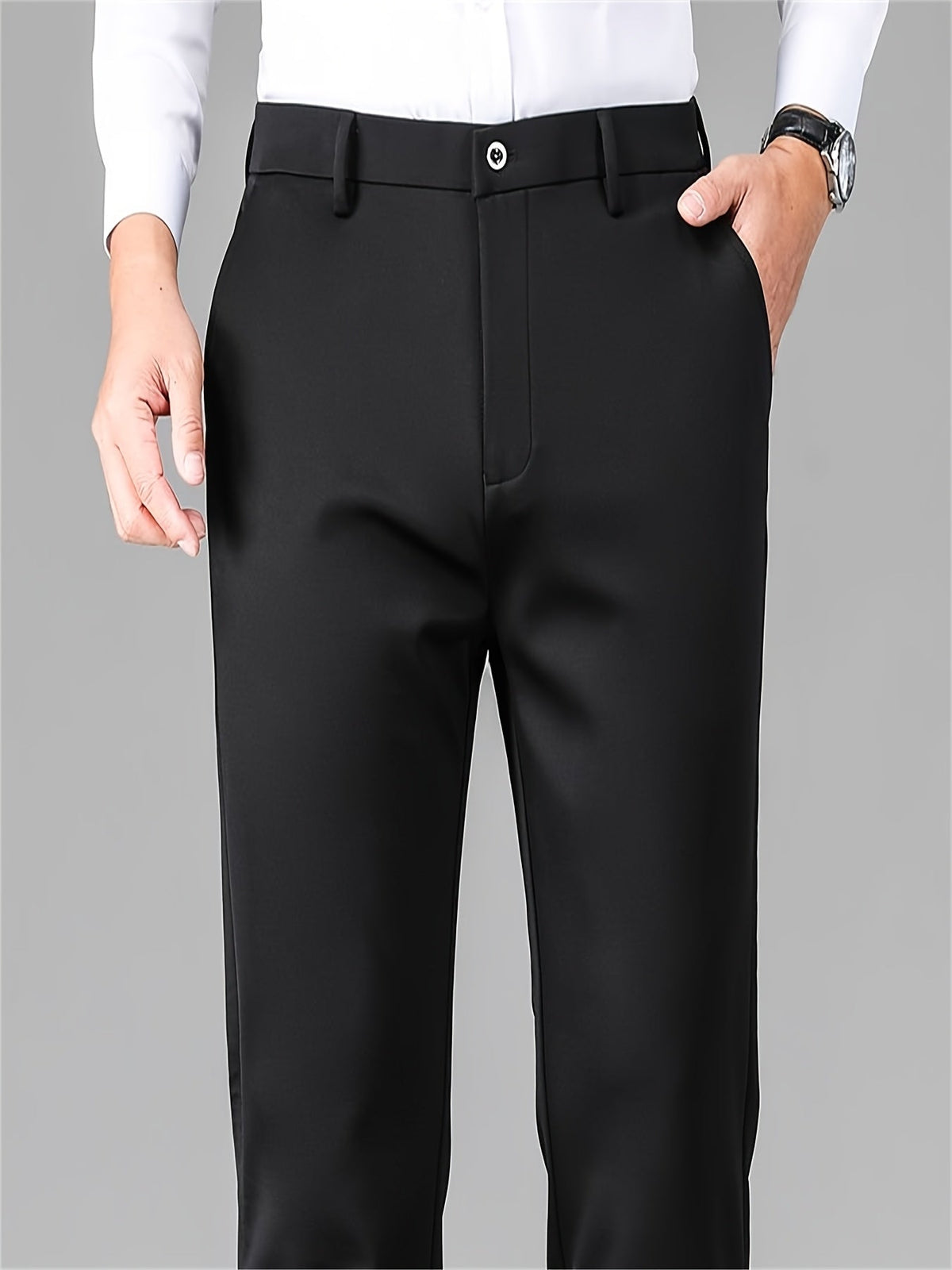 EMBROIDERED STRETCH TROUSERS FOR MEN