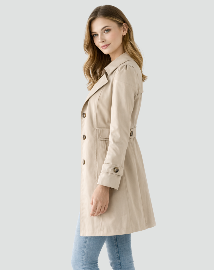 Women's Lightweight Trench Coat | Classic Lapel Jacket