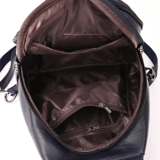 Backpack | Water-Resistant Sheepskin Leather & Anti-Theft Back Pocket