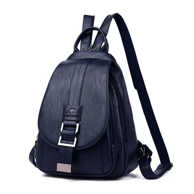 Backpack | Water-Resistant Sheepskin Leather & Anti-Theft Back Pocket