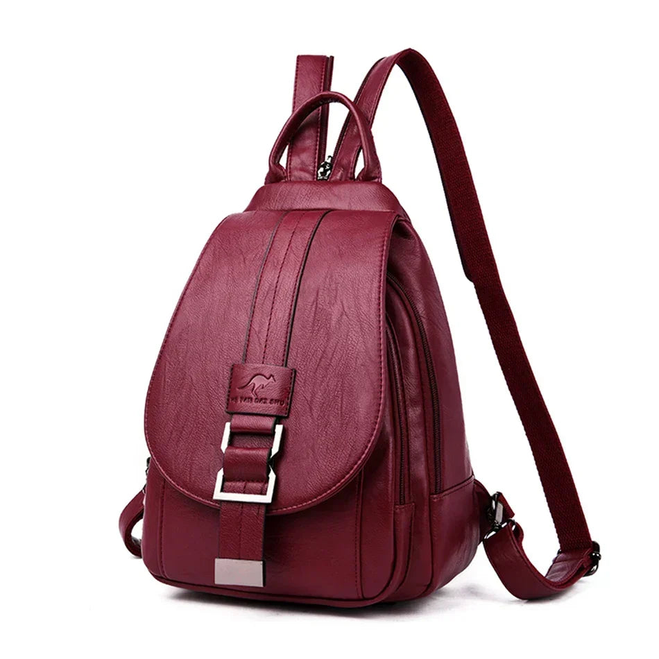Backpack | Water-Resistant Sheepskin Leather & Anti-Theft Back Pocket