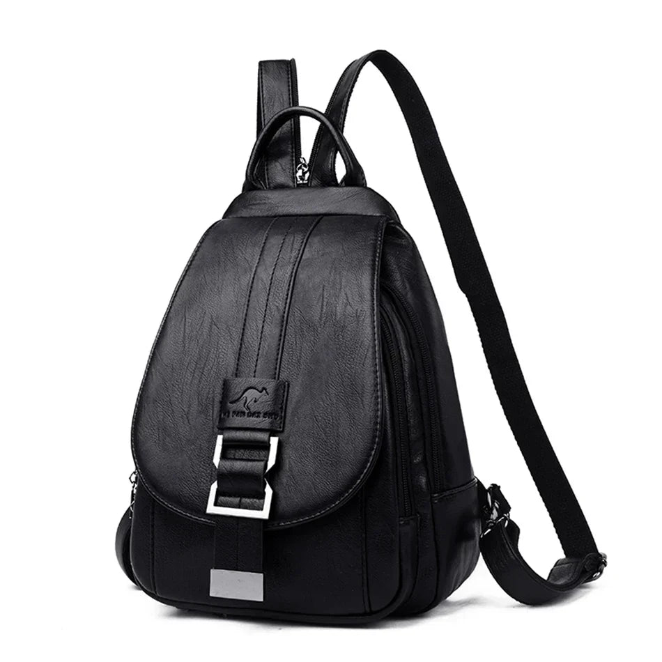 Backpack | Water-Resistant Sheepskin Leather & Anti-Theft Back Pocket