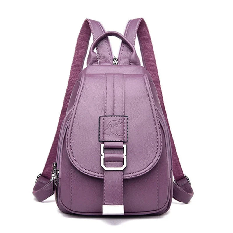Backpack | Water-Resistant Sheepskin Leather & Anti-Theft Back Pocket