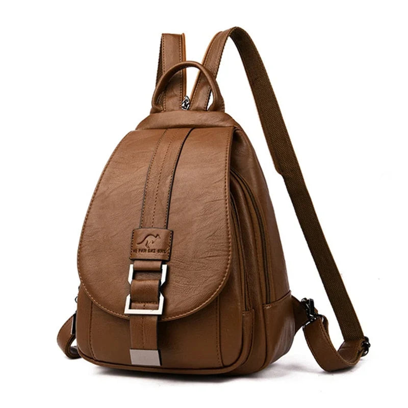 Backpack | Water-Resistant Sheepskin Leather & Anti-Theft Back Pocket