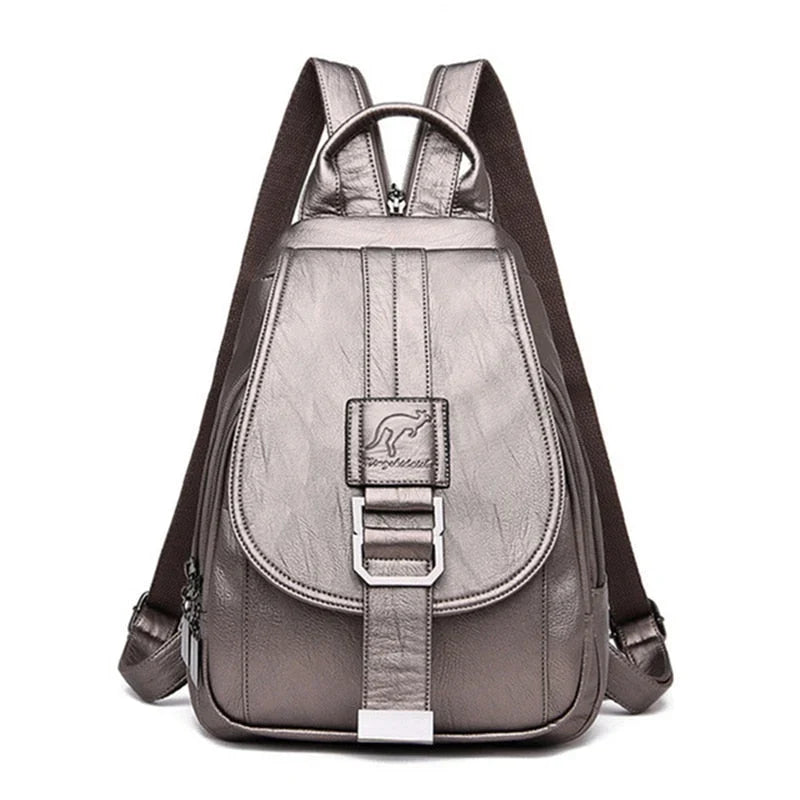 Backpack | Water-Resistant Sheepskin Leather & Anti-Theft Back Pocket