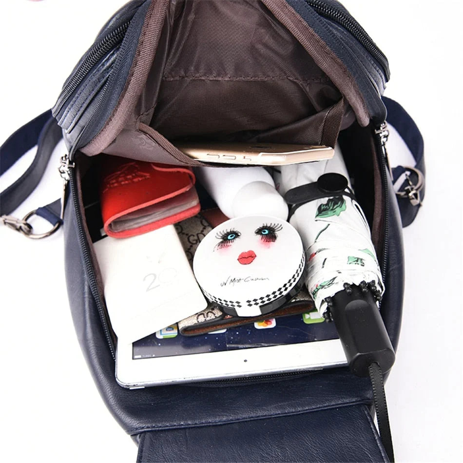 Backpack | Water-Resistant Sheepskin Leather & Anti-Theft Back Pocket