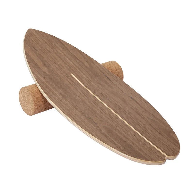 Balance Board | Non-Slip Cork Base & Wooden Deck