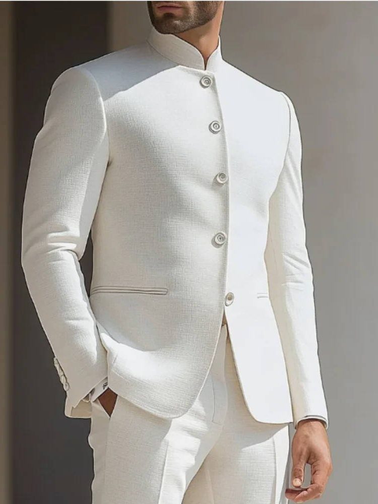 Band Collar Nehru Formal Suit for Men