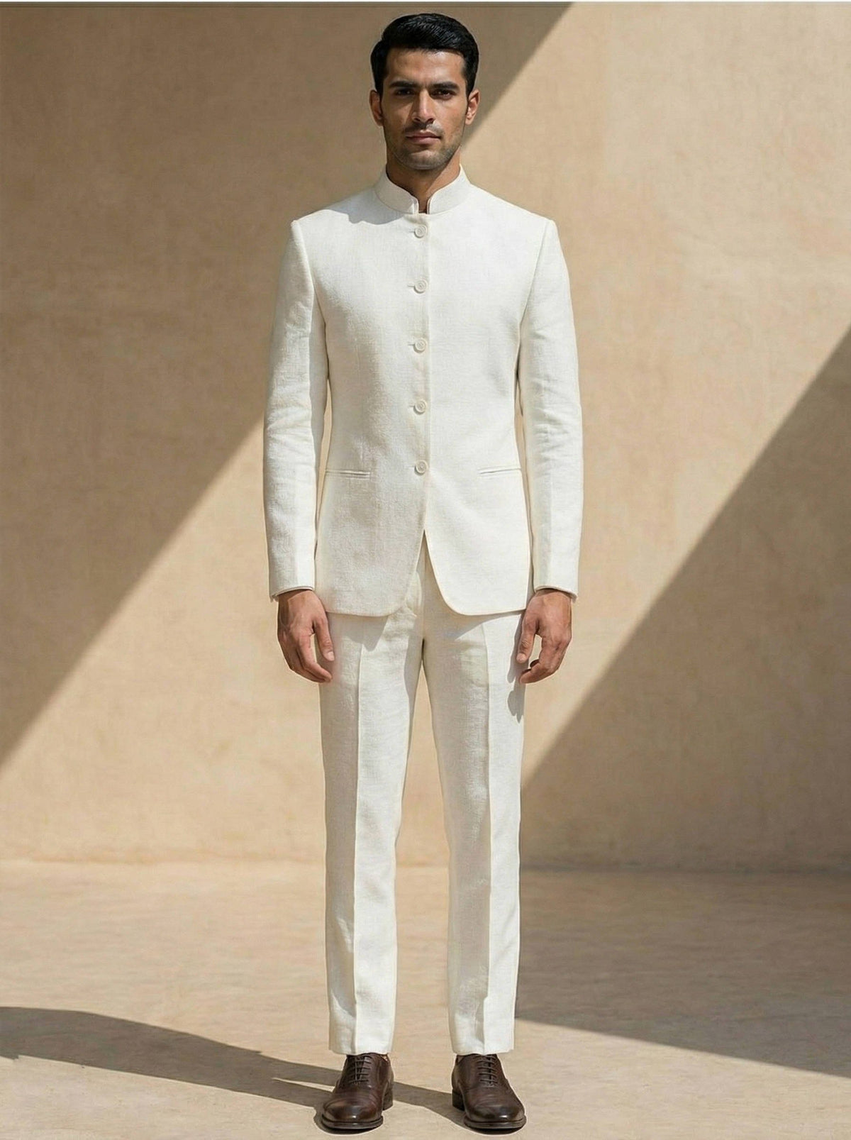 Band Collar Nehru Formal Suit for Men