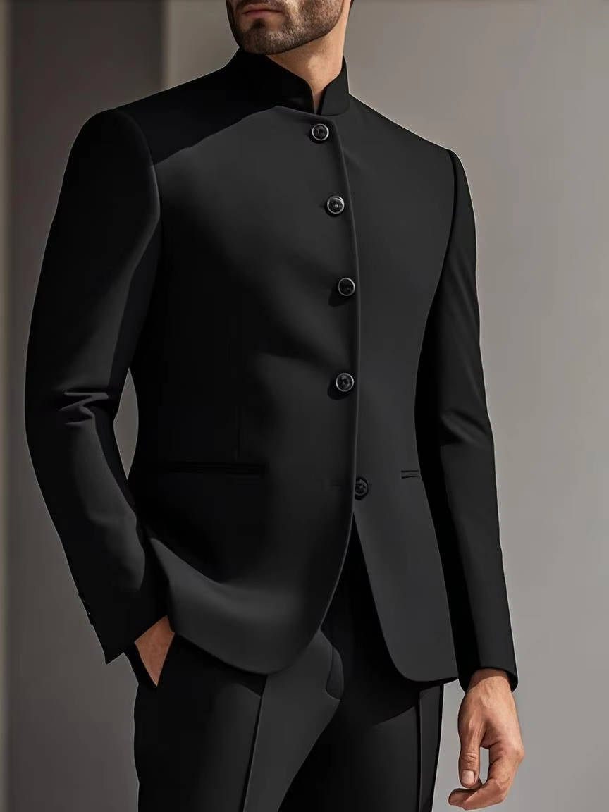 Band Collar Nehru Formal Suit for Men