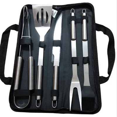 BBQ Tool Set | Stainless Steel & Fabric Carry Bag | 9-12 Pcs