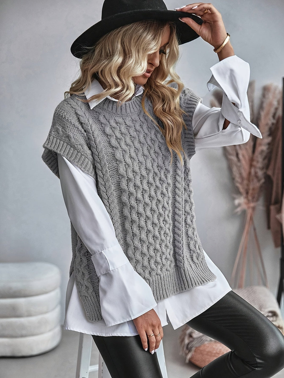 Bridget | Cable Knit Sweater Vest