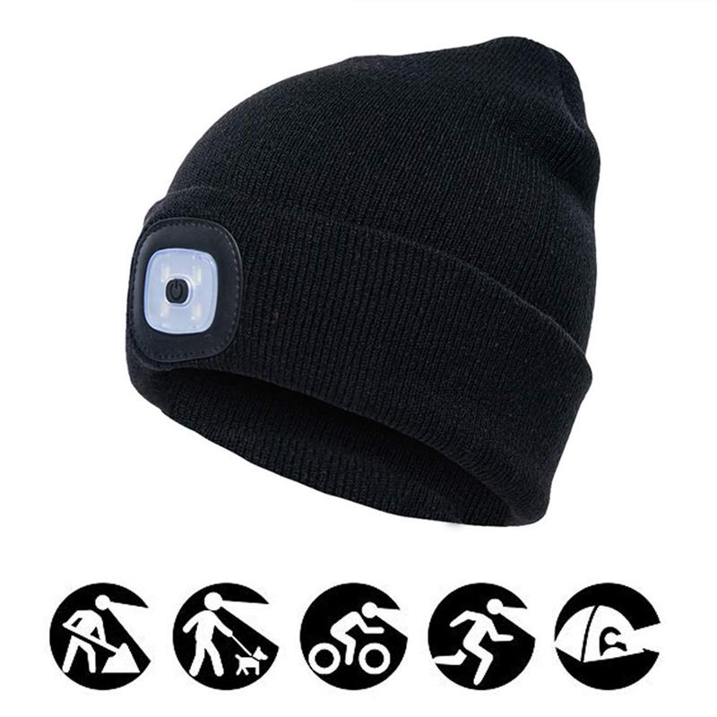 Beanie Hat | Cotton Knit & Removable LED | One Size Fits All