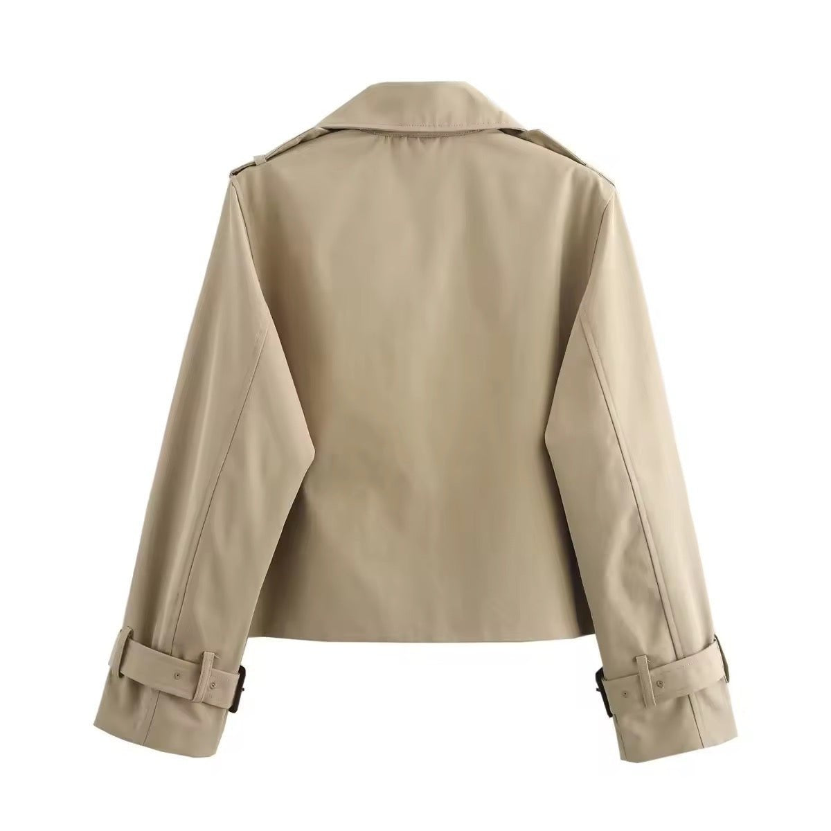 Lily | Women's Short Trench Coat Double Breasted Buckle Cuffs