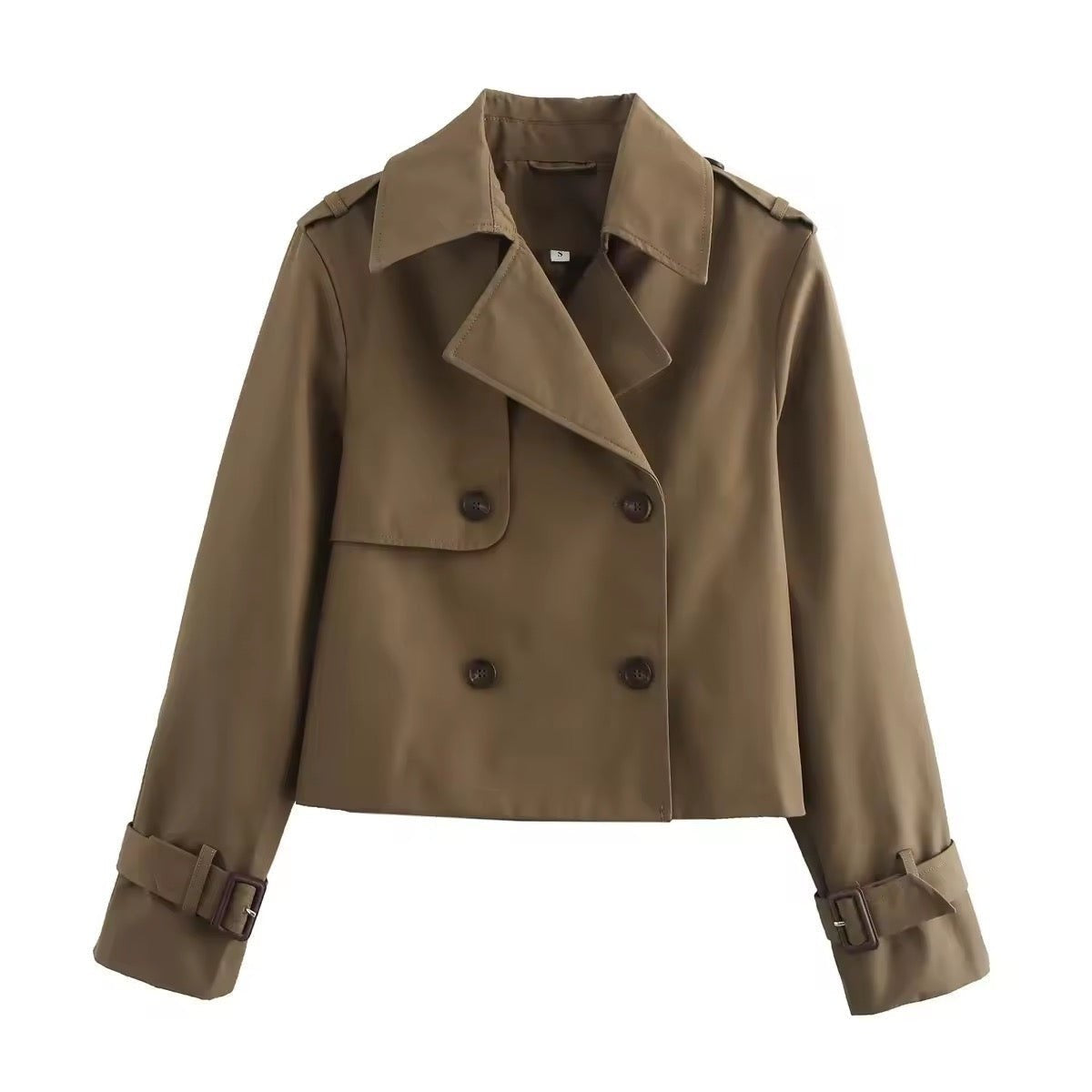 Lily | Women's Short Trench Coat Double Breasted Buckle Cuffs
