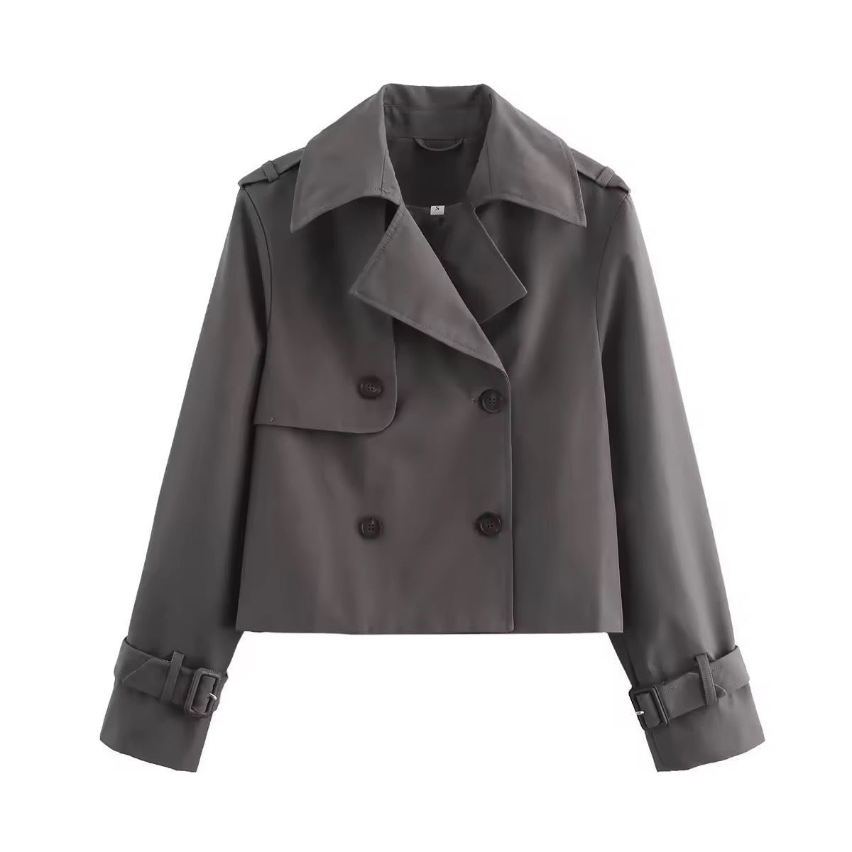 Lily | Women's Short Trench Coat Double Breasted Buckle Cuffs