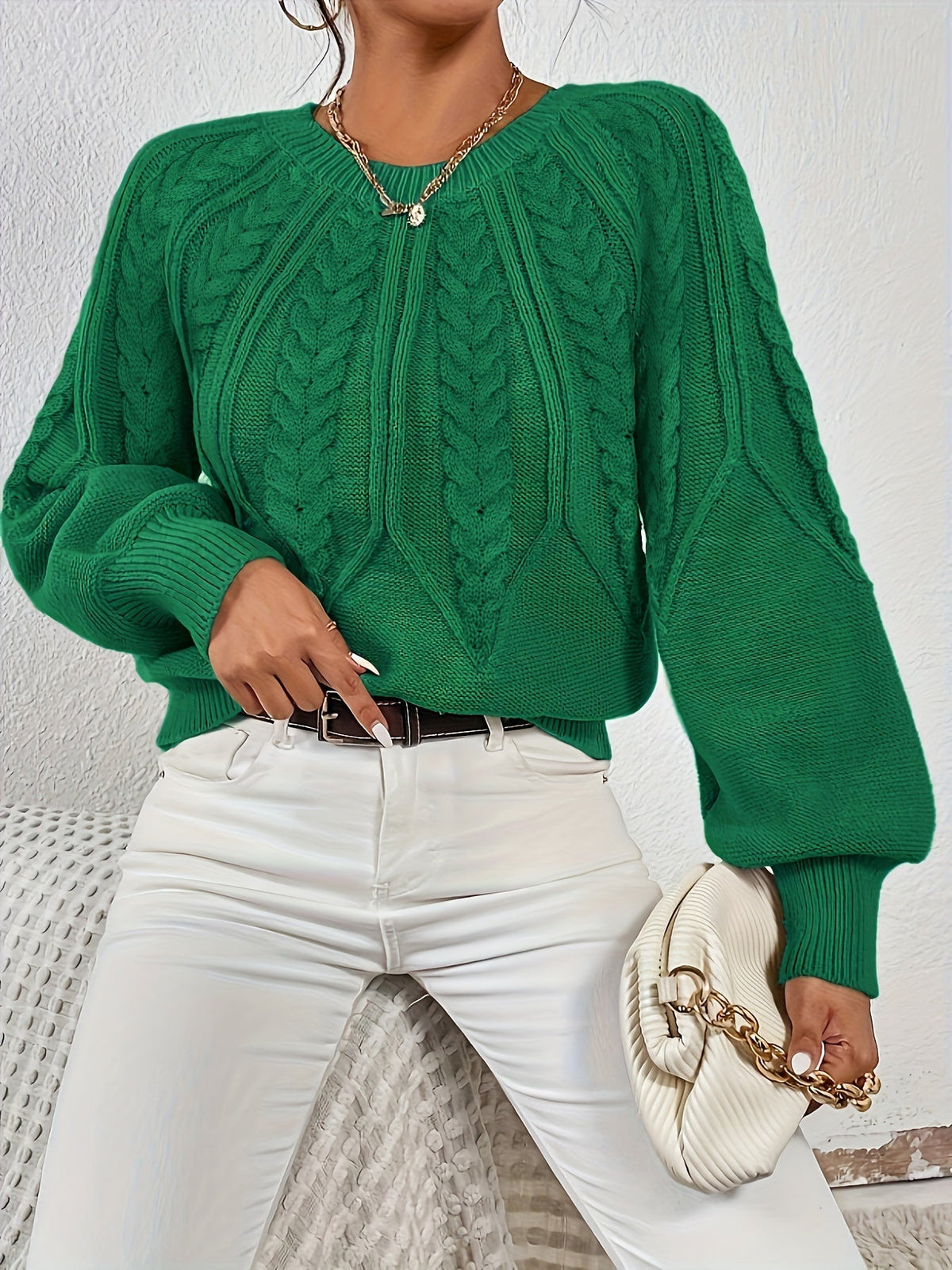 Eleanor | Oversized Cable Knit Sweater
