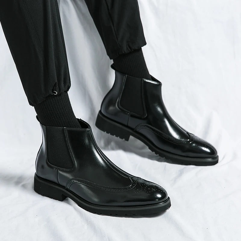 Davenport Faux Leather Chelsea Boots