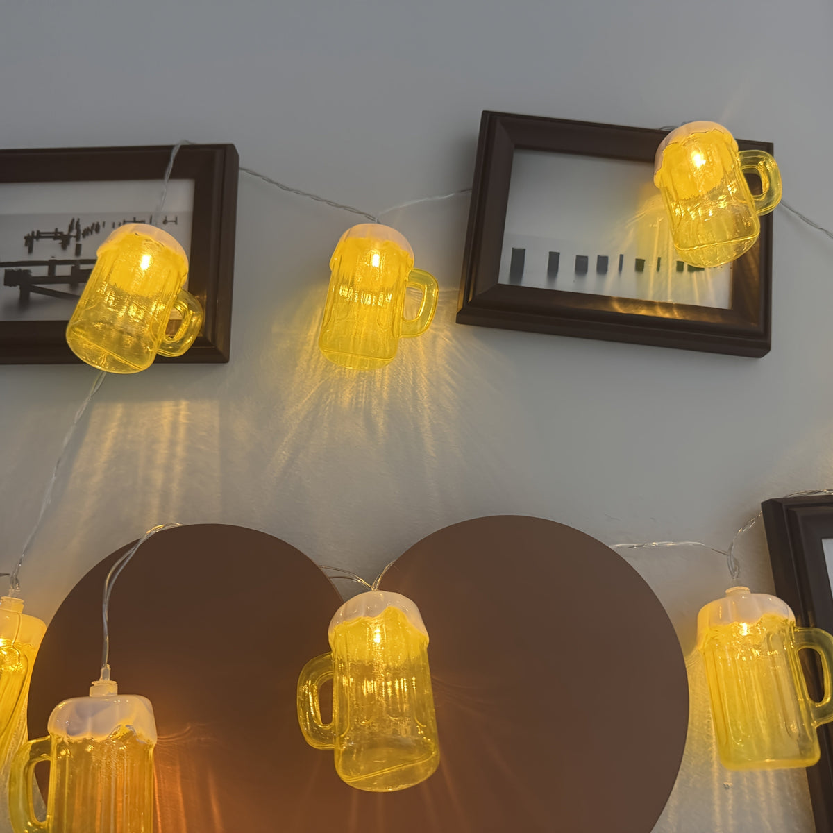 Beer Mug String Lights Battery Operated LED for Parties and Outdoor Décor