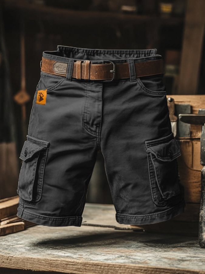 Belted Cargo Shorts for Men