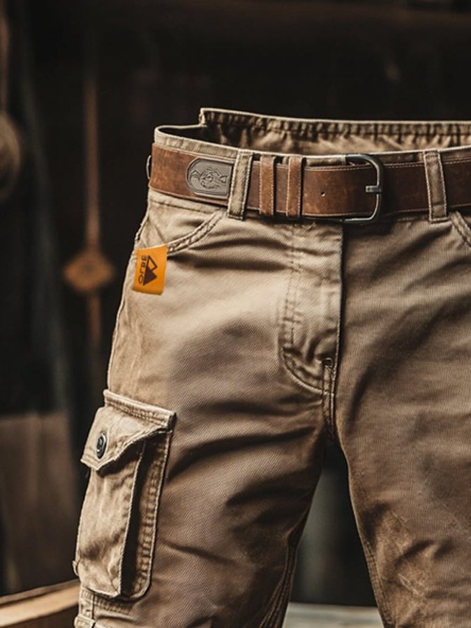 Belted Cargo Shorts for Men