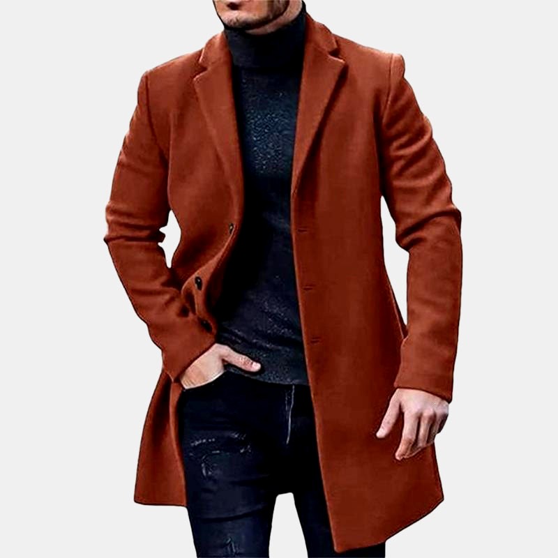 Benny - Men's Longline Single-Breasted Overcoat