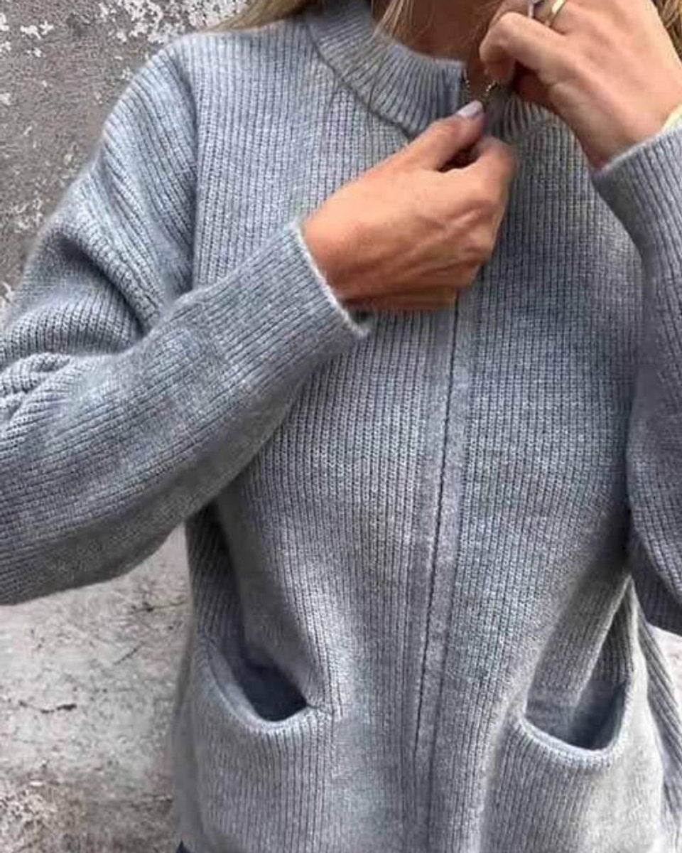 Amelia | Women's Zip Up Cardigan Sweater Knit Front Pockets