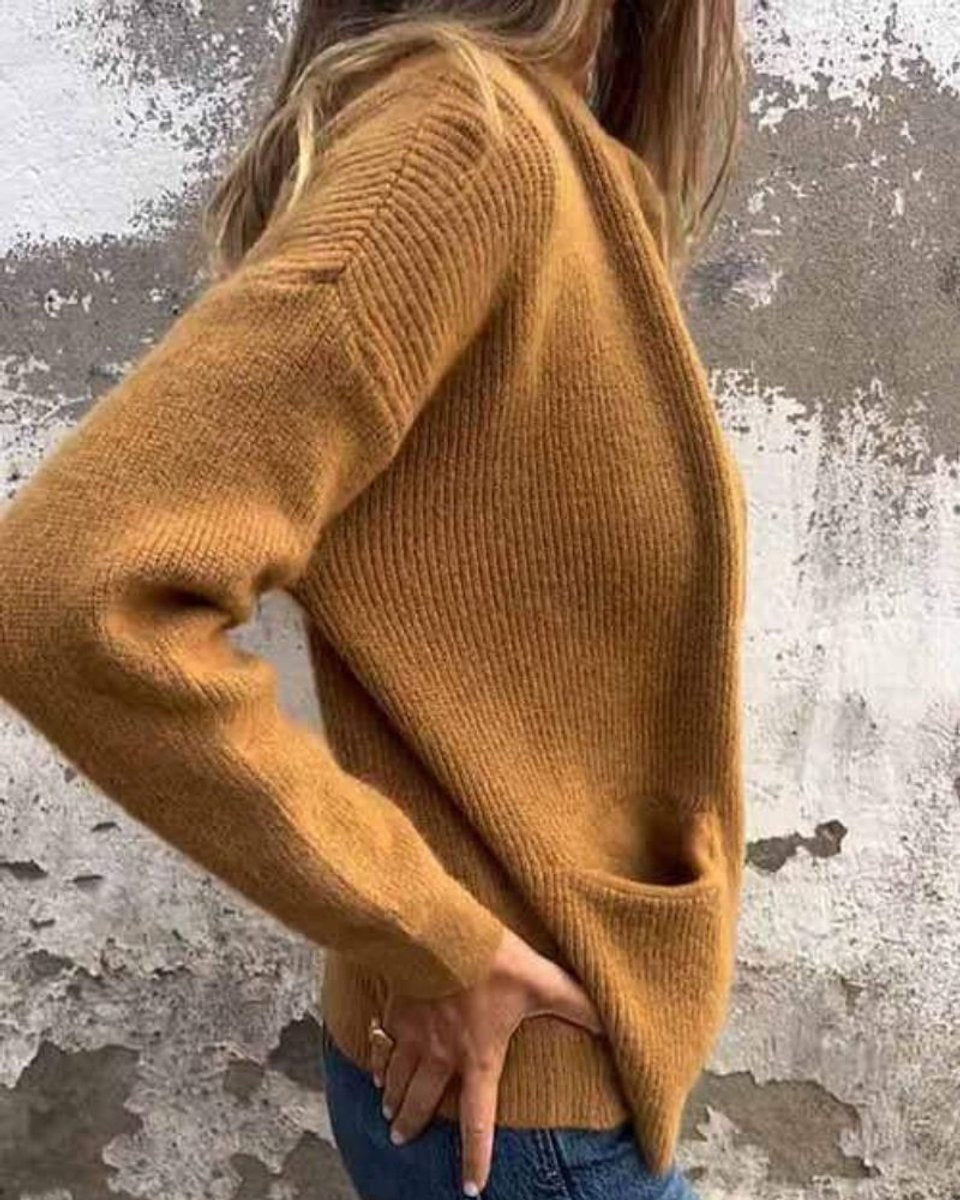 Amelia | Women's Zip Up Cardigan Sweater Knit Front Pockets