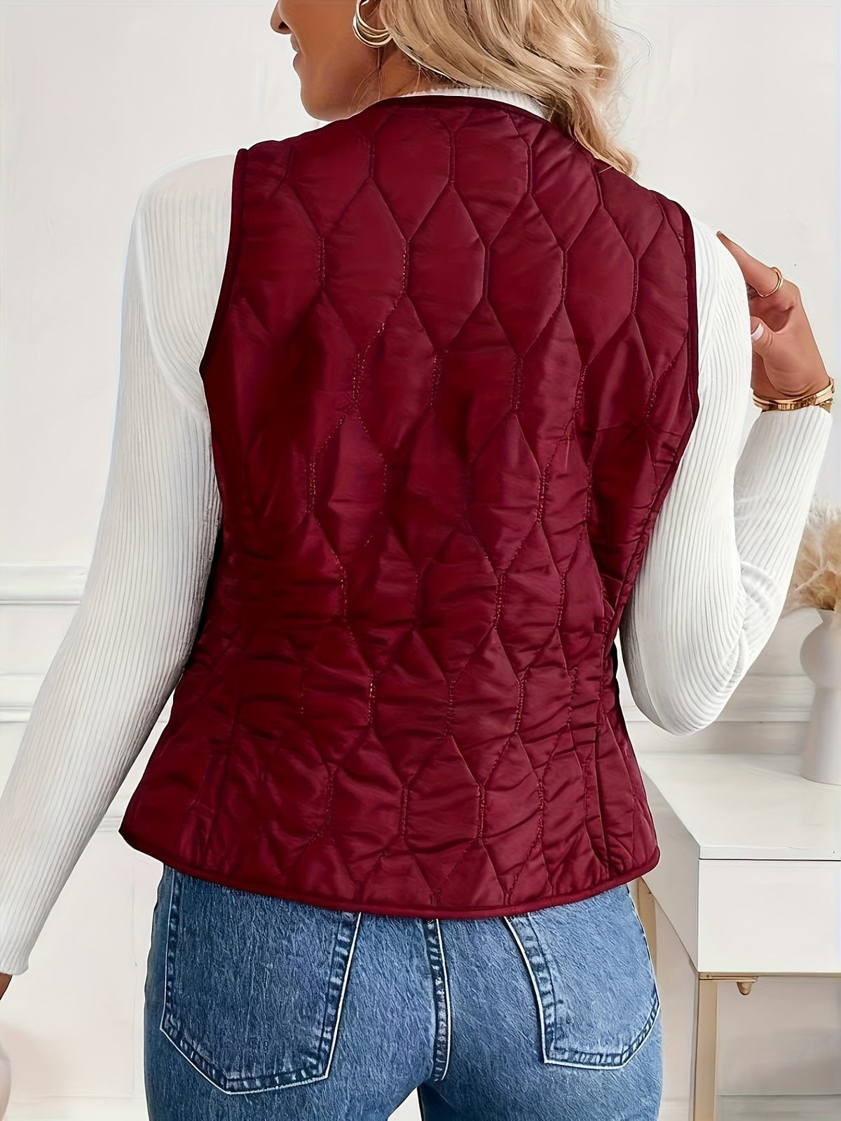Lily | Women's Reversible Puffer Vest Sherpa Lined