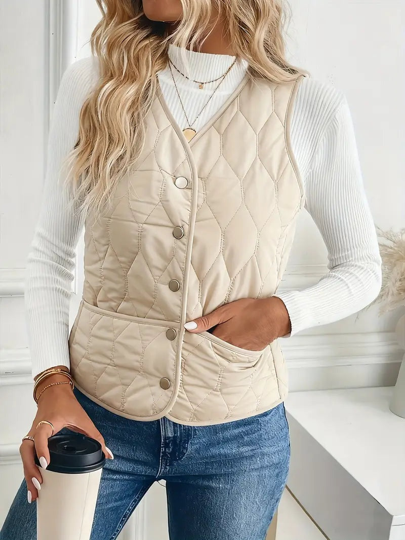 Lily | Women's Reversible Puffer Vest Sherpa Lined