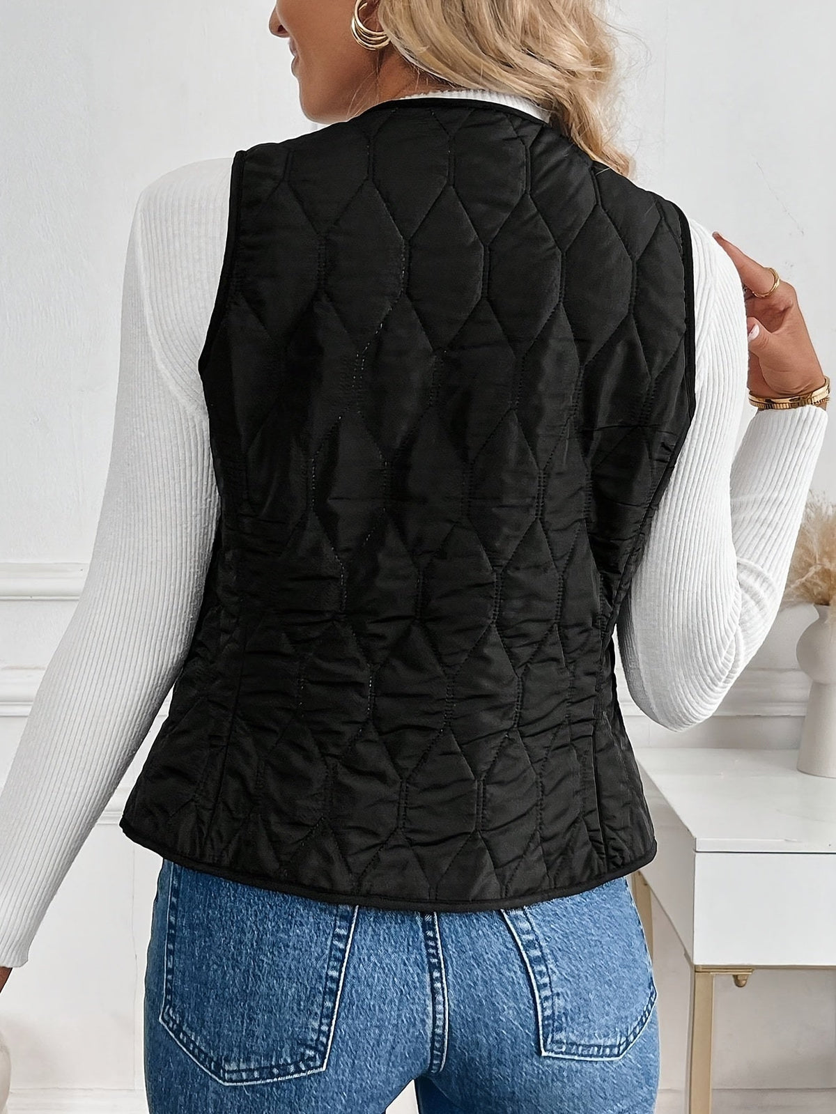 Lily | Women's Reversible Puffer Vest Sherpa Lined