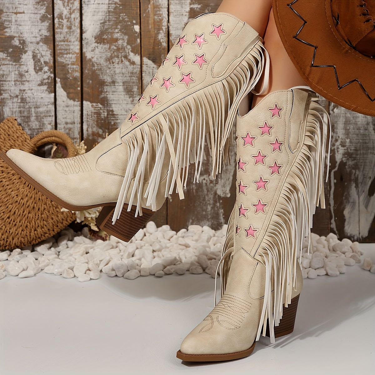 Willow | Wide Calf Western Fringe Cowboy Boots