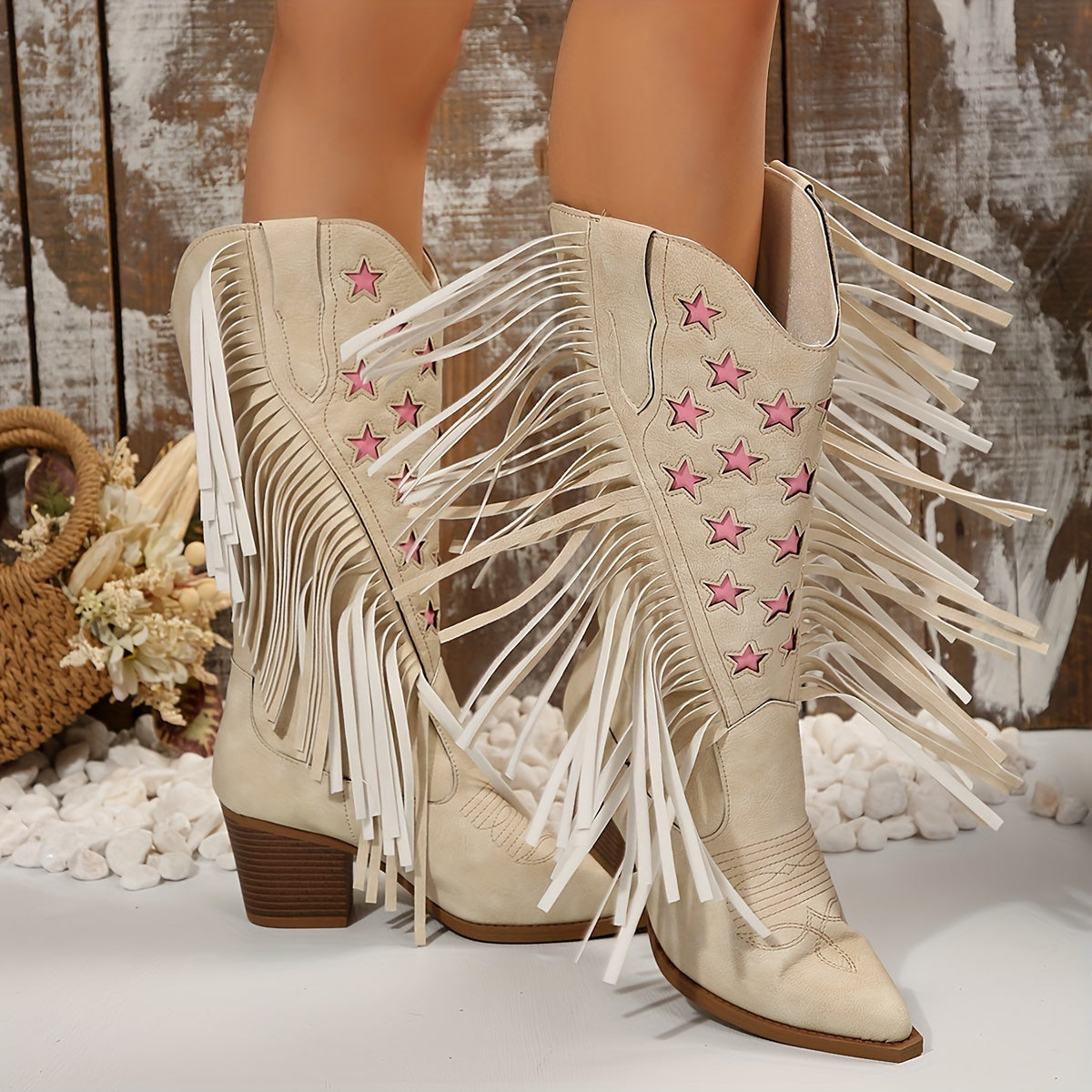 Willow | Wide Calf Western Fringe Cowboy Boots
