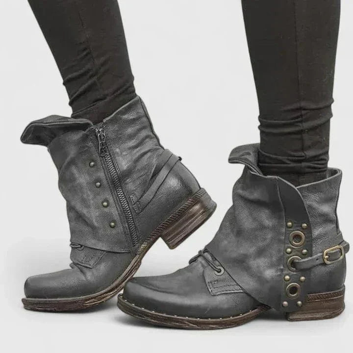 Eleanora | Distressed Leather Ankle Boots