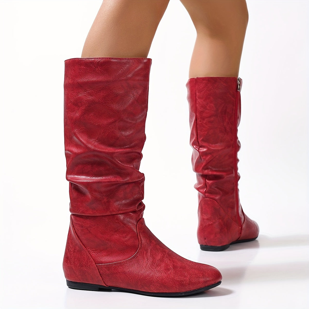 Ambrosine | Brown Leather Knee-High Boots