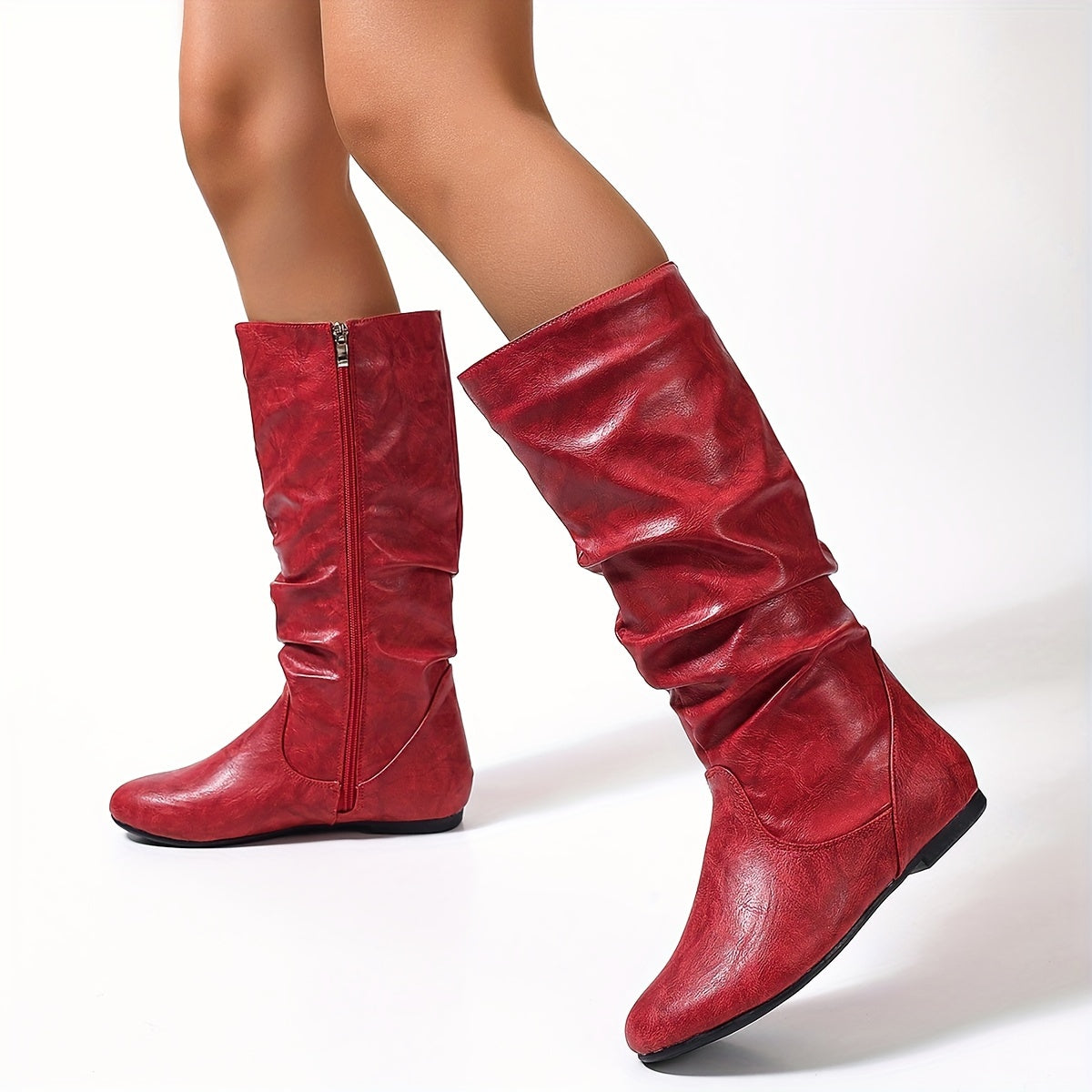 Ambrosine | Brown Leather Knee-High Boots