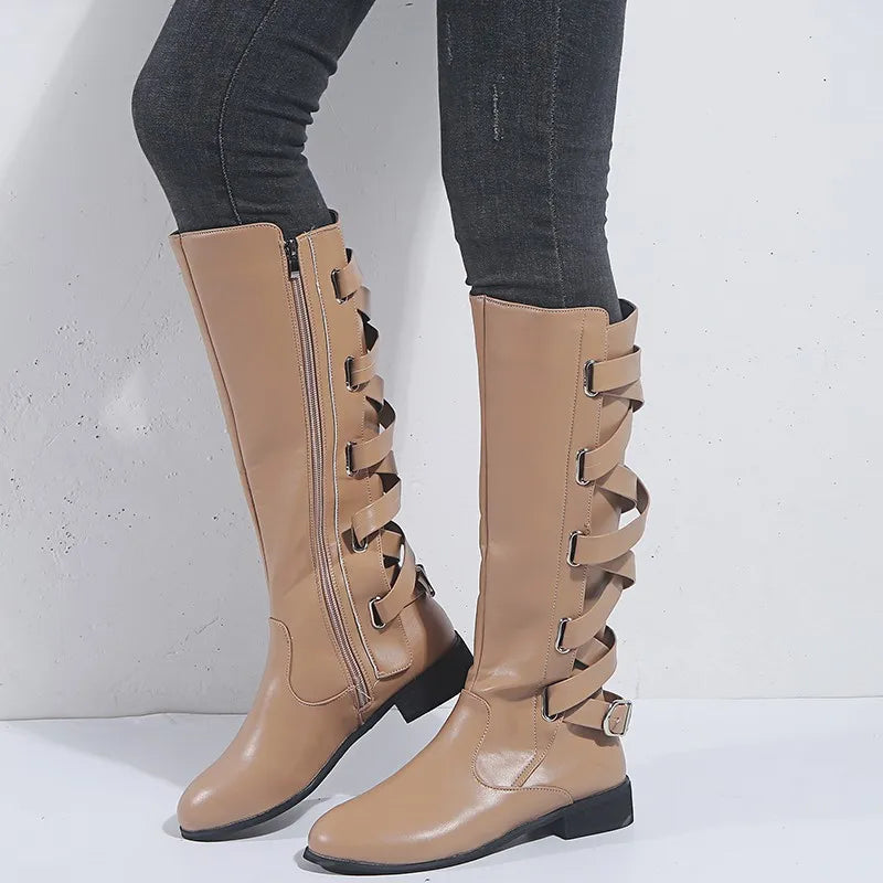 Ariella | Buckle Riding Knee-High Boots