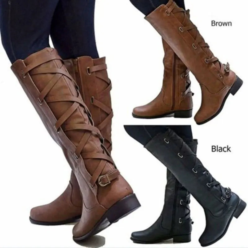 Ariella | Buckle Riding Knee-High Boots