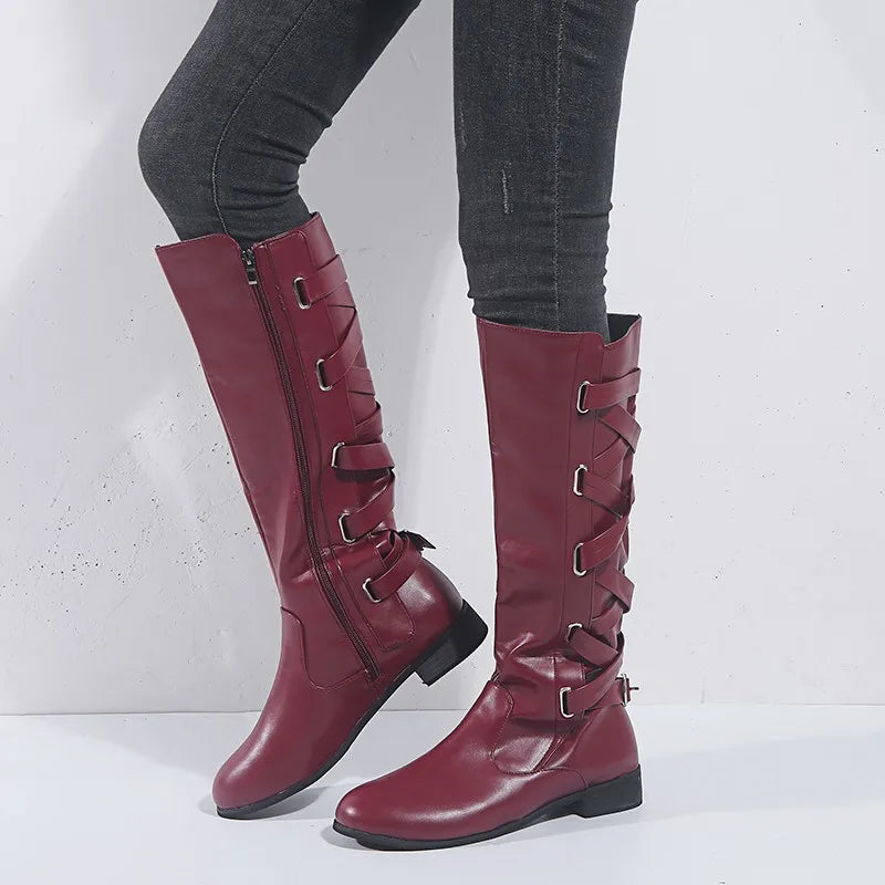 Ariella | Buckle Riding Knee-High Boots
