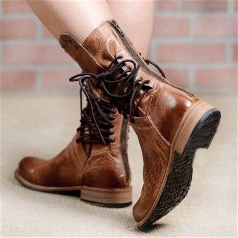 Alaina | Lace-Up Western Detail Ankle Boots