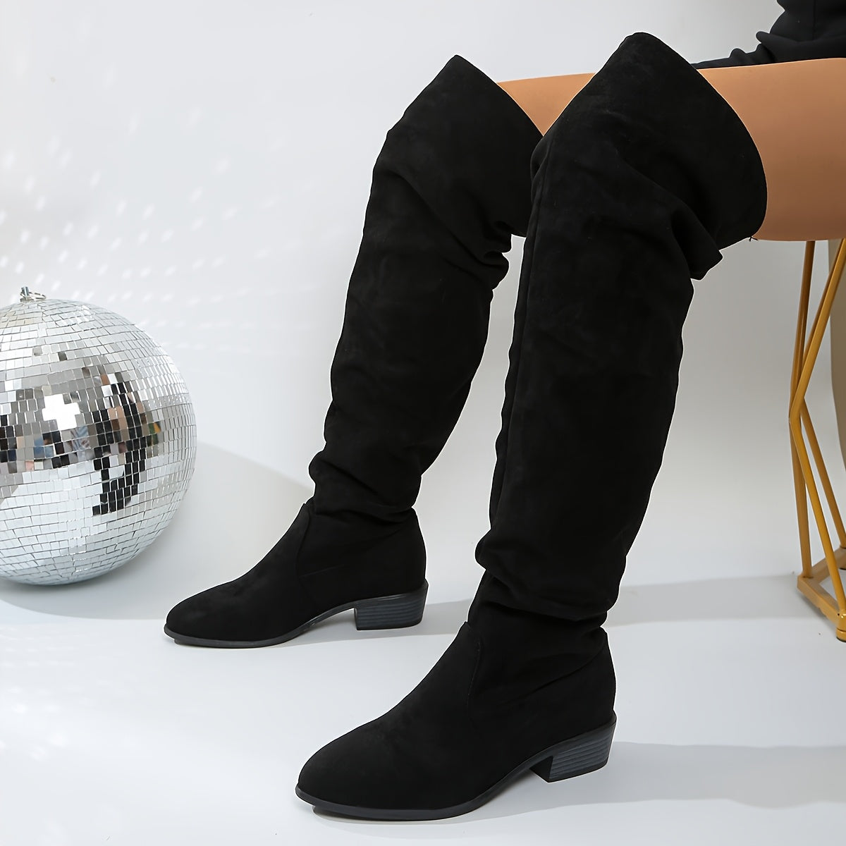 Griselda | Over The Knee Slouch Knee-High Boots