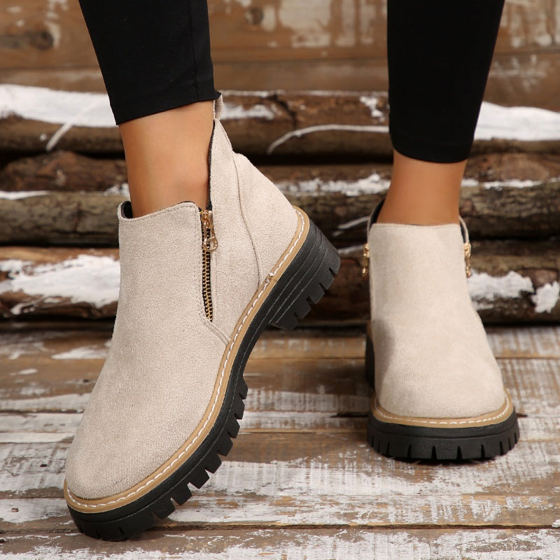 Zenobia | Platform Side Zipper Ankle Boots