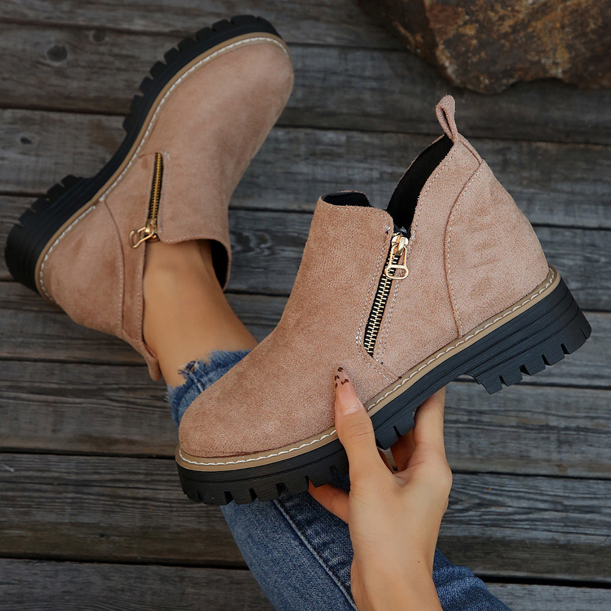 Zenobia | Platform Side Zipper Ankle Boots