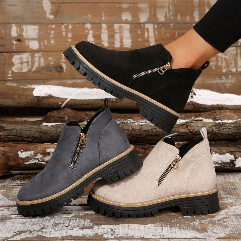 Zenobia | Platform Side Zipper Ankle Boots