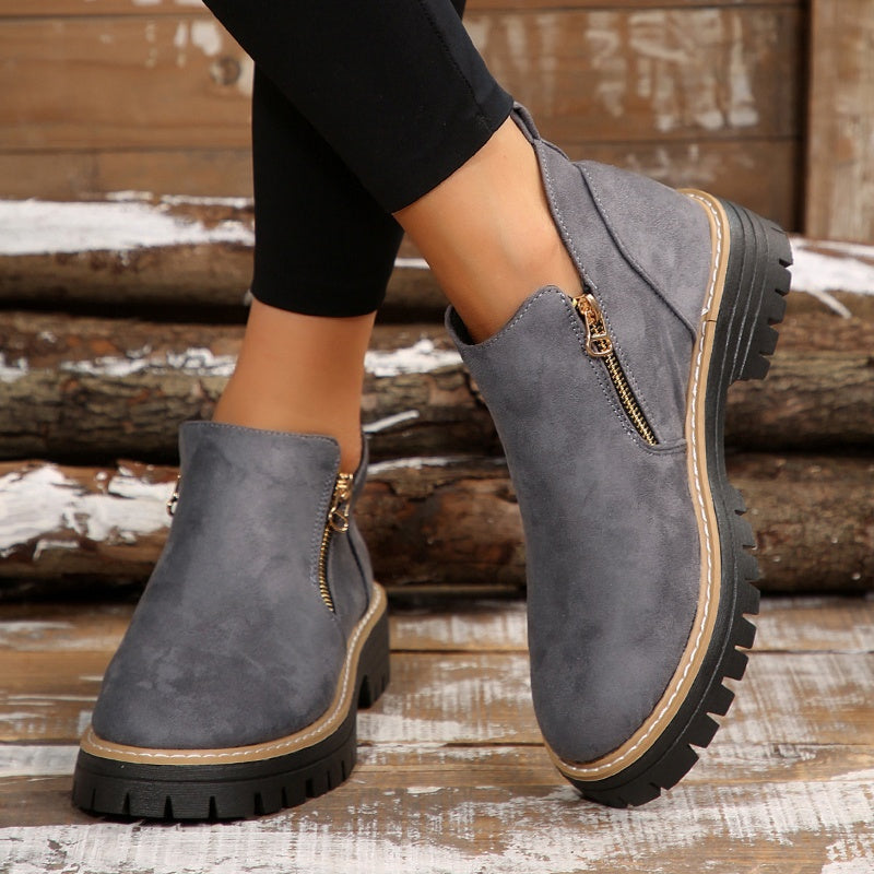 Zenobia | Platform Side Zipper Ankle Boots