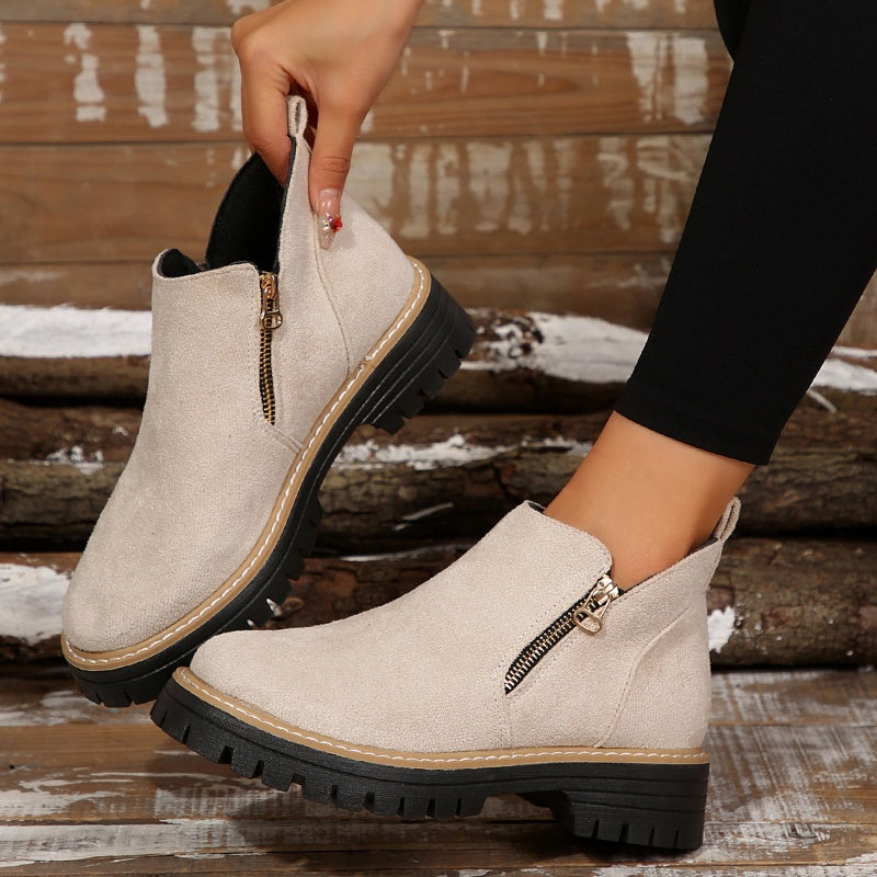 Zenobia | Platform Side Zipper Ankle Boots